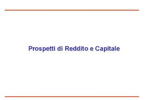 Prospetto del capitale