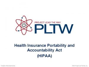 Health Insurance Portability and Accountability Act HIPAA Principles
