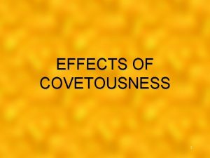 What is covetousness