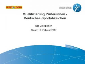 Qualifizierung Prferinnen Deutsches Sportabzeichen Die Disziplinen Stand 17