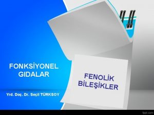 FONKSYONEL GIDALAR Yrd Do Dr Seil TRKSOY FENOLK