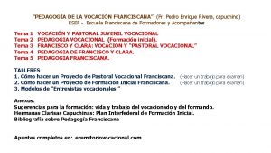 Pedagogia franciscana