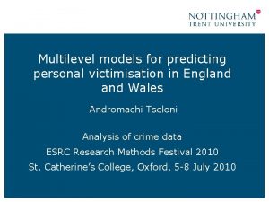 Multilevel models for predicting personal victimisation in England