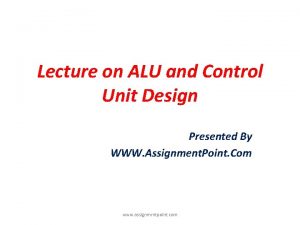 Control unit design