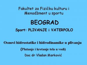 Fakultet za Fiziku kulturu i Menadment u sportu