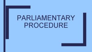 Parliamentary procedure hosa