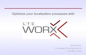 Optimise your localisation processes with Sabine Rinsche The