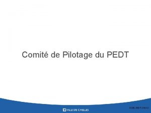 Comit de Pilotage du PEDT COPIL PEDT 270515