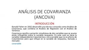 Analisis de covarianza