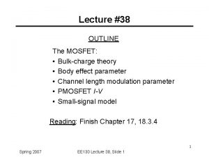 Bulk charge theory mosfet