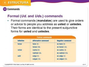 Formal ud commands