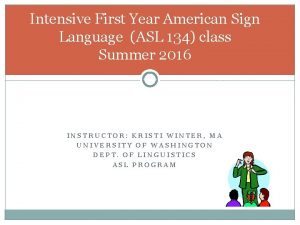 Intensive First Year American Sign Language ASL 134