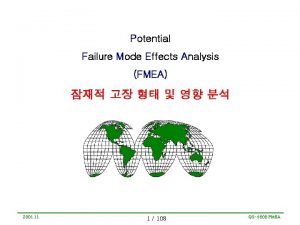 Potential Failure Mode Effects Analysis FMEA 2001 11