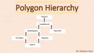 Polygon Hierarchy Polygons Quadrilaterals Trapezoids Parallelograms Rectangles Rhombus