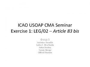 ICAO USOAP CMA Seminar Exercise 1 LEG02 Article