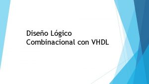 Diseo Lgico Combinacional con VHDL Introduccin La lgica