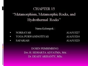 Hydrothermal metamorphic rocks