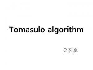 Tomasulo algorithm pdf