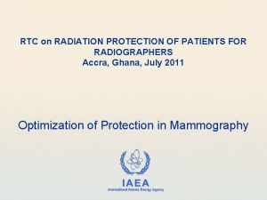 RTC on RADIATION PROTECTION OF PATIENTS FOR RADIOGRAPHERS