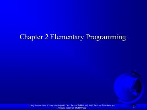 Chapter 2 Elementary Programming Liang Introduction to Programming