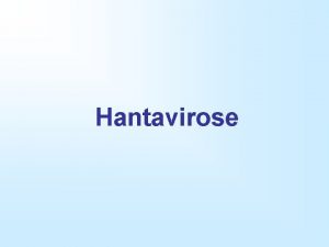 Hantavirose Introduo Doena vrica aguda Febre hemorrgica com