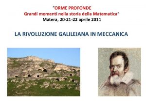 ORME PROFONDE Grandi momenti nella storia della Matematica