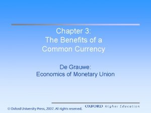 Common currency benefits
