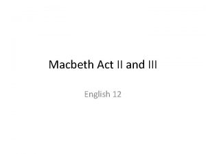 Macbeth short summary