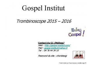 Gospel institut grenoble