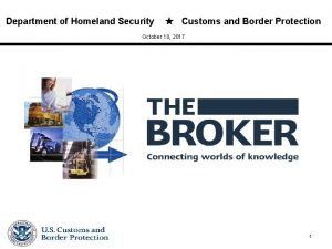 Department of Homeland Security Customs and Border Protection