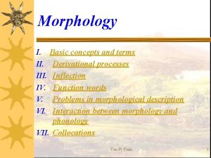 Morphology I Basic concepts and terms II Derivational