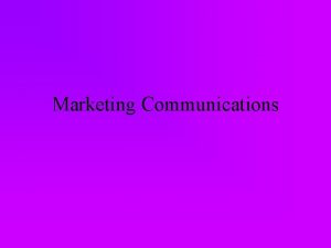 Marketing communication process