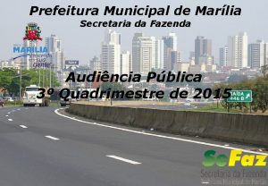 Prefeitura Municipal de Marlia Secretaria da Fazenda Audincia