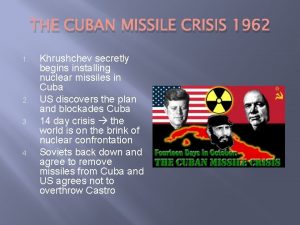 THE CUBAN MISSILE CRISIS 1962 1 2 3