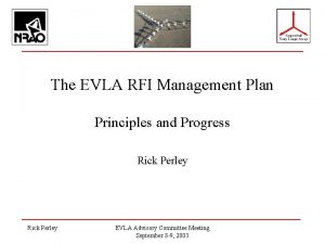 The EVLA RFI Management Plan Principles and Progress