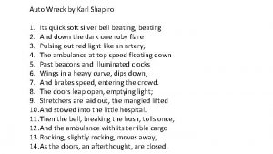 The poem auto wreck