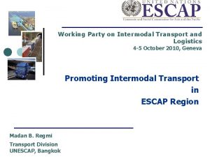 Working Party on Intermodal Transport and Logistics 4