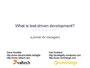 What is testdriven development and why do I