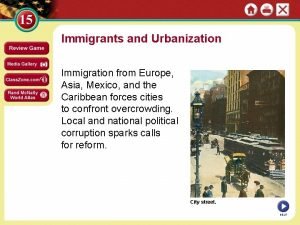 Immigrants and Urbanization Immigration from Europe Asia Mexico