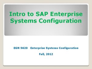 Sap enterprise system