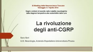 III Meeting delle Neuroscienze Toscane Viareggio 5 7
