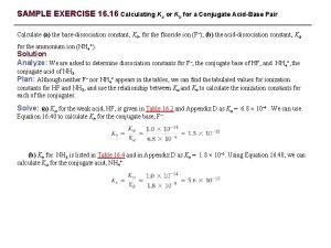 Calculating ka and kb