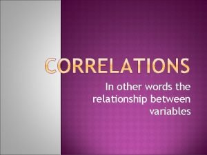 Correlation research question example