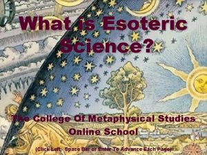 Esoteric science