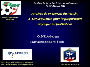 Formation préparateur physique en algérie