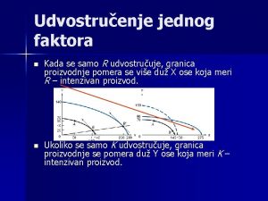 Udvostruenje jednog faktora n n Kada se samo