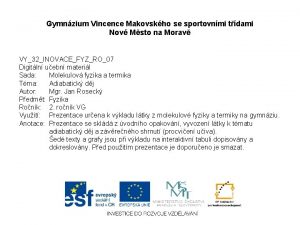 Gymnzium Vincence Makovskho se sportovnmi tdami Nov Msto