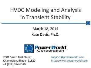 HVDC Modeling and Analysis in Transient Stability March