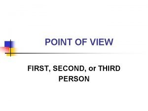 POINT OF VIEW FIRST SECOND or THIRD PERSON