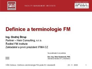 ODBORN GARANCE Definice a terminologie FM Ing Ondej